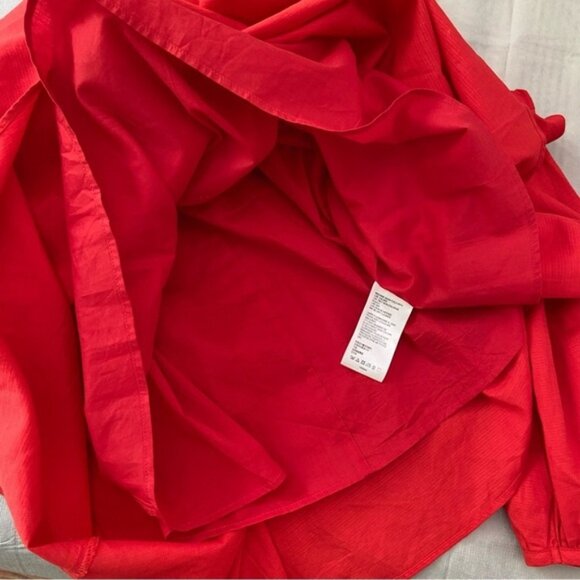 Anthropologie Klara off-shoulder dress full sleeve pockets V neck cotton 6Petite - Picture 9 of 14